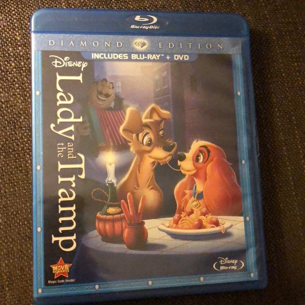 Disney Lady and the Tramp Blu-ray and DVD set
